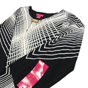 New Sunny Leigh Shift Dress Womens‎ Medium black white Career Comfort Stretch